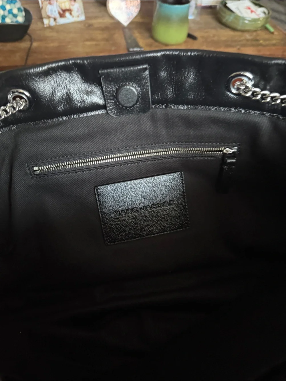 Marc Jacobs Quilted Denim 'The Sack Bag' Tote with Black Trim - Picture 4 of 6